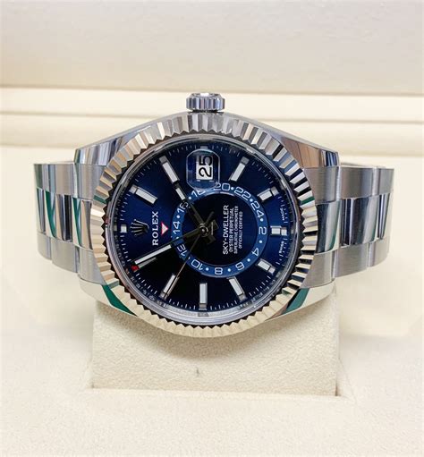 rolex skydweller blue steel|rolex sky dweller models.